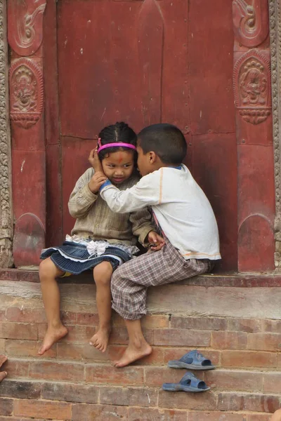 Çocuklar Durbar Meydanı, Katmandu, Nepal