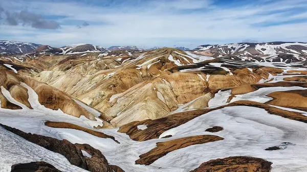 Landmannalaugar kar manzaralı, İzlanda