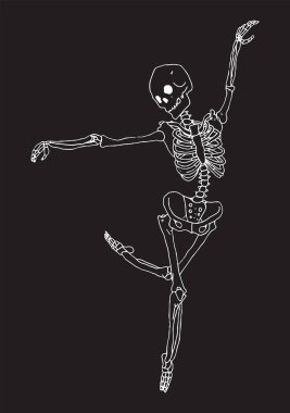 ✓ ballet skeleton ballerina free vector eps, cdr, ai, svg vector illustration
