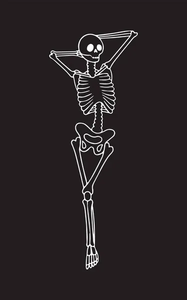 Mooie Skelet Dame Een Elegante Pose Vector Romantische Illustratie — Stockvector