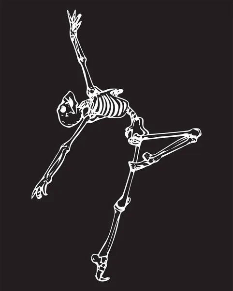 Dancing Skeleton Ballet Dancer Inspirational Vector Illustration — Stock Vector