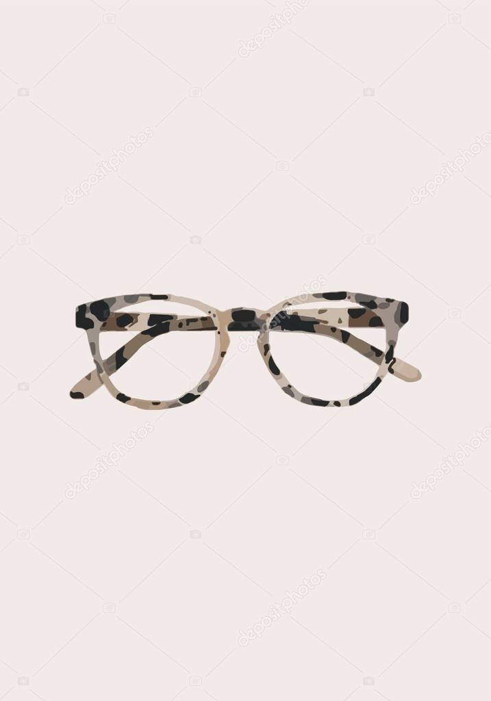 Tiger-rimmed glasses. Vector illustration 