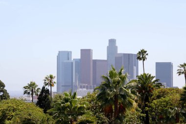 Güzel şehir merkezi Los Angeles, California 'nın silüeti