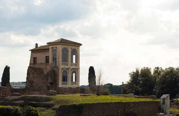 Casina Farneses, House in ruins isolated inside the Palatine Hill in Rome Stock Picture