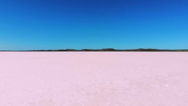 Widok Lotu Ptaka Jezioro Hutt Lagoon Australii Zachodniej Pod Błękitnym — Wideo stockowe