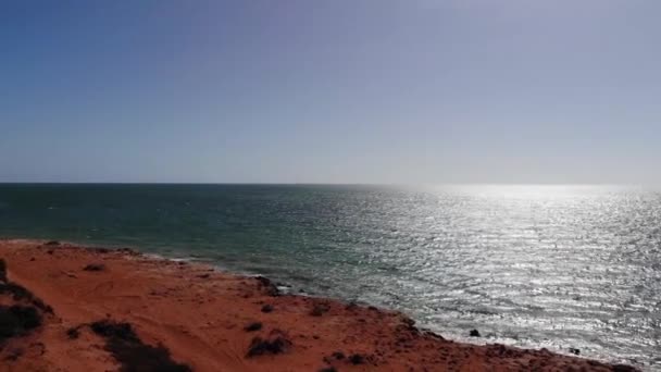 Widok Powietrza Czerwonego Parku Narodowego Francois Peron Australii Zachodniej — Wideo stockowe