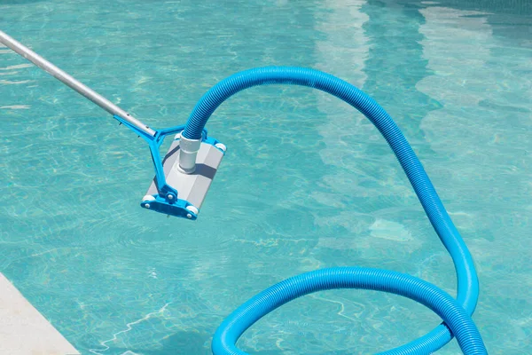 Close View Automatic Swimming Pool Cleaner Entering Water Water Background — Photo