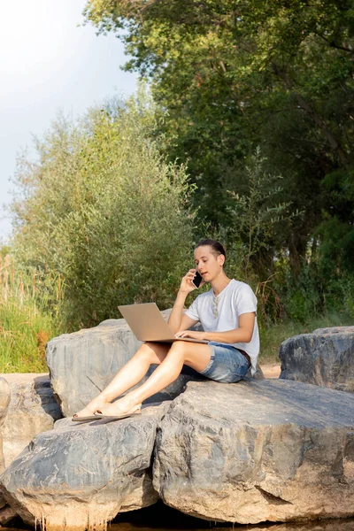Serbest çalışan genç beyaz bir erkeğin doğada inzivaya çekilme sırasında yaşadığı kaba gerçekliğe dikey bir bakış açısı.