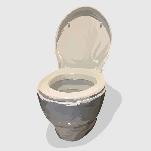 Туалет Реалистичный Ручной Рисунок Вектор Иллюстрации Белый Фон — стоковый вектор