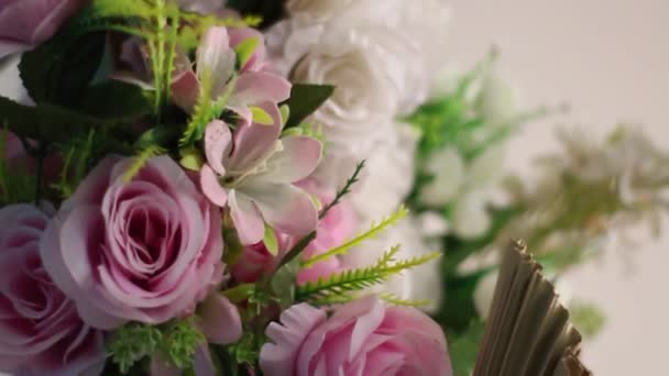 Puha Gyönyörű Pasztell Színű Esztétikai Virág Dekoráció Videó — Stock videók