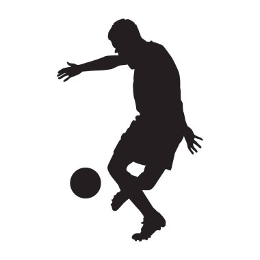 Salya akıtan ve hokkabazlık yapan erkek futbolcunun silueti.