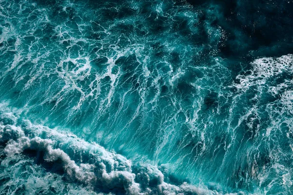 Aerial View Seething Waves Foam Waves Sea Meet Each Other — Stock Photo, Image