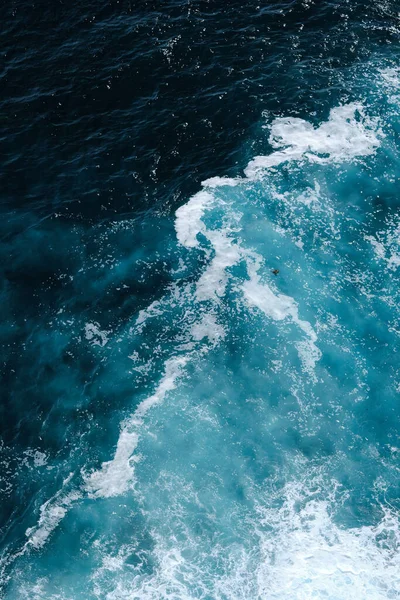 Vue Aérienne Des Vagues Mer Avec Mousse Les Vagues Mer — Photo