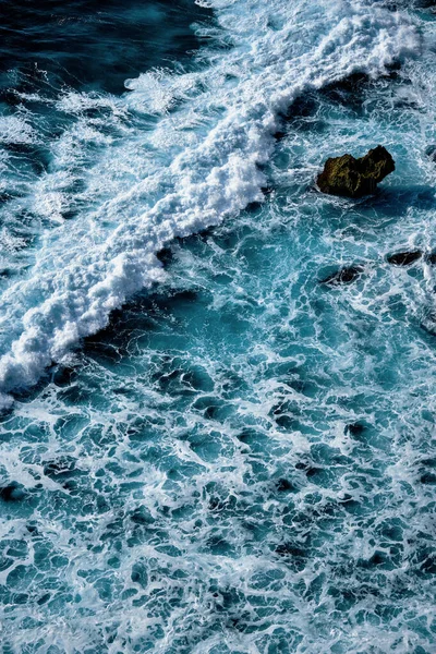 Aerial View Seething Waves Foam Waves Sea Meet Each Other — Stock Photo, Image