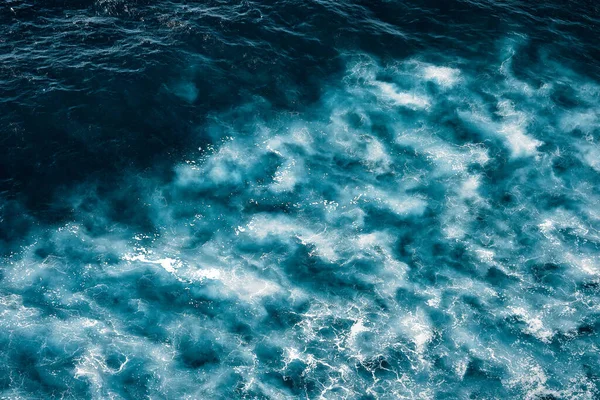 Luchtzicht Het Zien Van Golven Met Schuim Golven Van Zee — Stockfoto