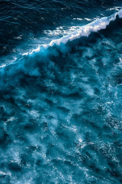 Vue Aérienne Des Vagues Mer Avec Mousse Les Vagues Mer — Photo