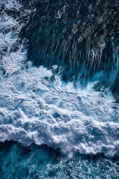 Vue Aérienne Des Vagues Mer Avec Mousse Les Vagues Mer — Photo