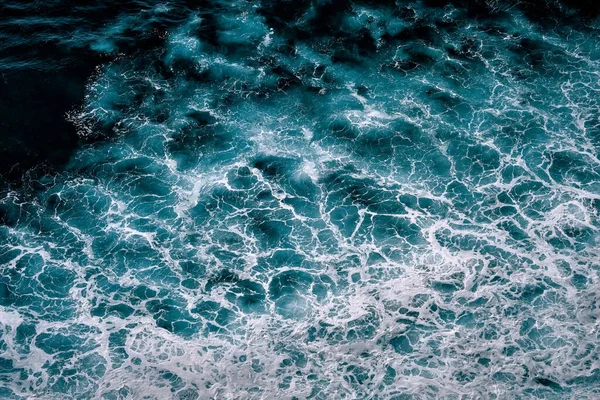 Aerial View Seething Waves Foam Waves Sea Meet Each Other — Stock Photo, Image