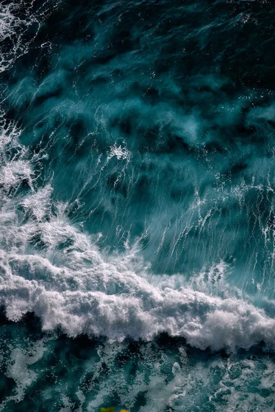 Aerial View Seething Waves Foam Waves Sea Meet Each Other — Stock Photo, Image