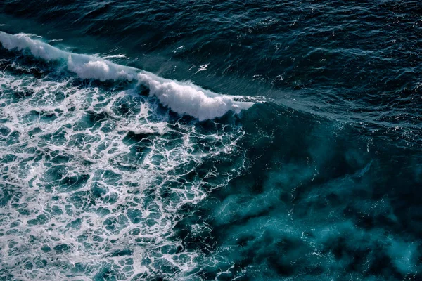 Aerial View Seething Waves Foam Waves Sea Meet Each Other — Stock Photo, Image