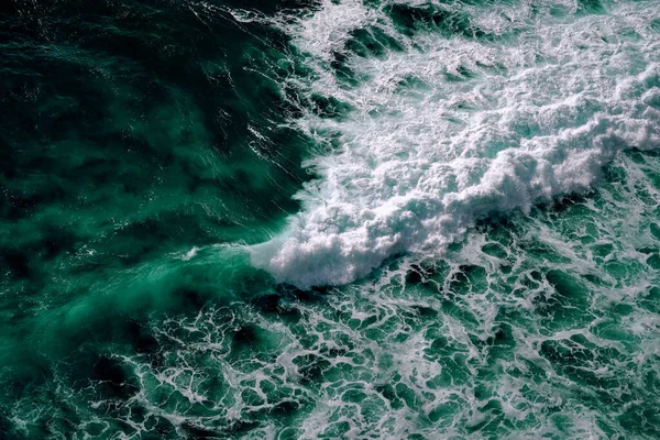 Aerial View Seething Waves Foam Waves Sea Meet Each Other — Stock Photo, Image