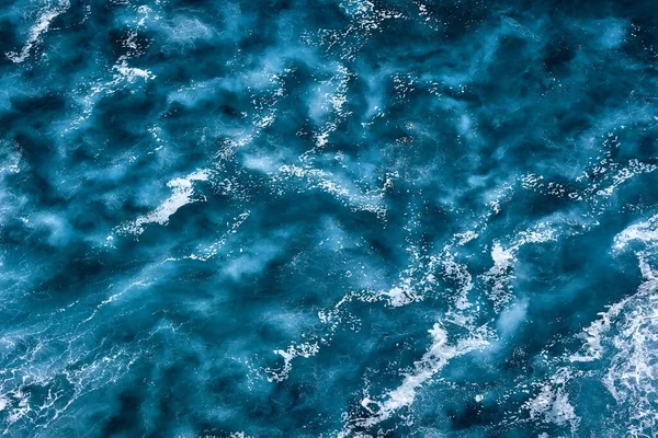 Vue Aérienne Des Vagues Mer Avec Mousse Les Vagues Mer — Photo