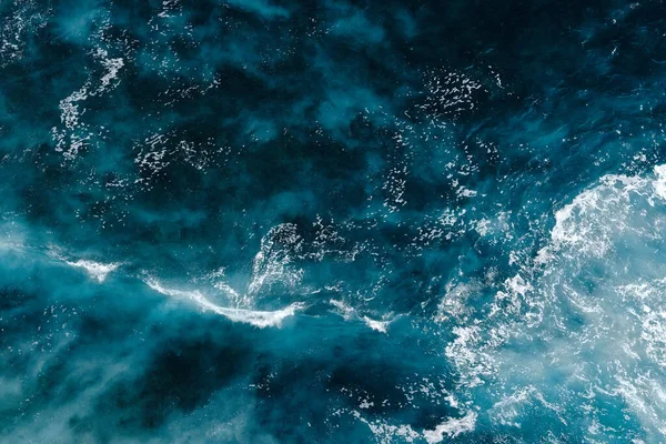 Aerial View Seething Waves Foam Waves Sea Meet Each Other — Stock Photo, Image