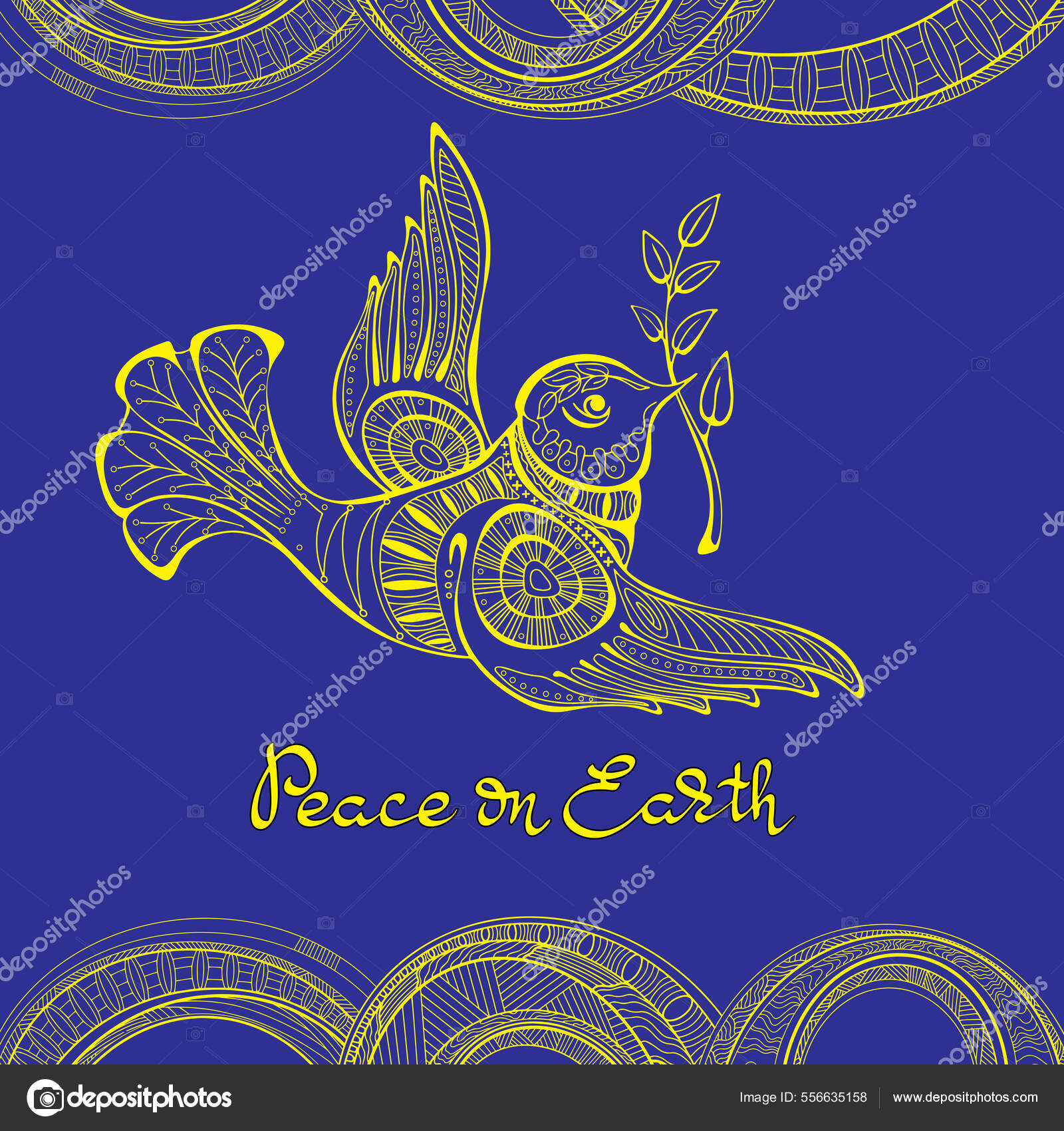 Friedenstaube mit Olivenzweig. Traditionelles Friedenssymbol. Vektor.  Stock-Vektorgrafik von ©VeYe 556635158