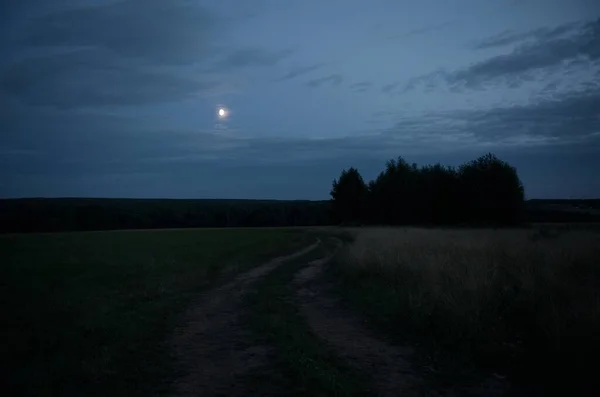 Gecenin karanlığında ay yolu