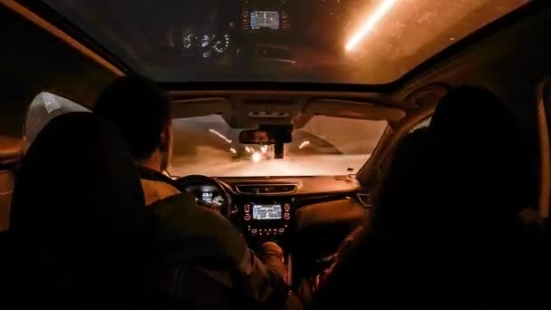 Time Lapse Car Night Travelling — Wideo stockowe