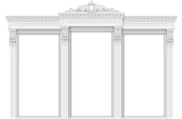 Cadre de façade de porte architecturale blanc classique — Image vectorielle