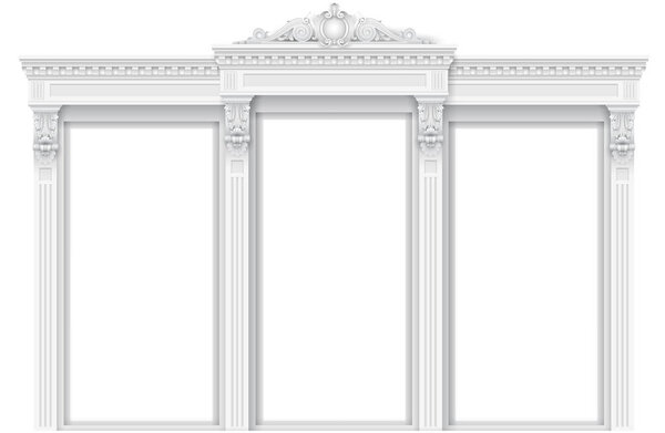 Classic white architectural door facade frame