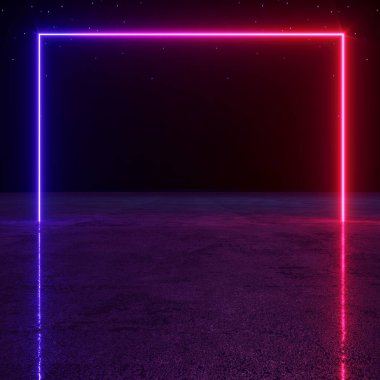 Soyut neon şekiller hologram lazer geçidi.