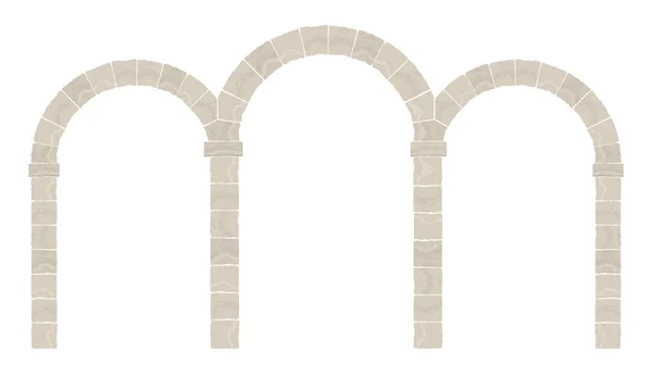 Arco Nel Muro Pietra Taglio Beige Marmo Travertino Una Finestra — Vettoriale Stock