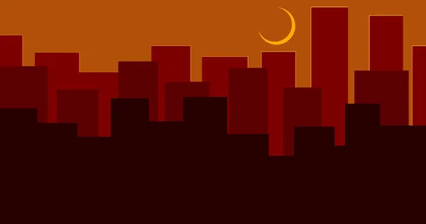 Solförmörkelse Lyste Upp Staden Och Allt Blev Mörkt Skyskrapor Och — Stockfoto