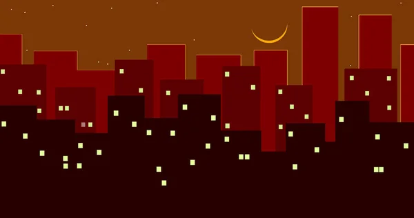 A solar eclipse has overtaken the city. In skyscrapers and houses, lights came on in the windows. The sun has become like a crescent moon