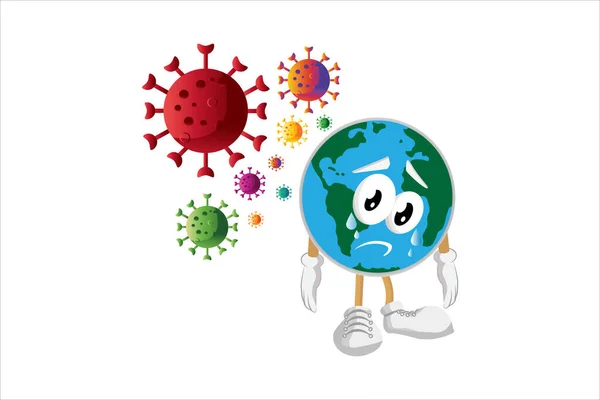 Corona Virus Attacks Earth Very Dangerous Corona Virus Attacks Earth — Stock Vector