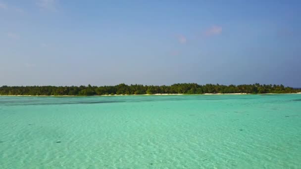 Беспилотник Пролетает Над Бирюзовой Водой Океана Островом Пальмами Мальдивах Индийский — стоковое видео