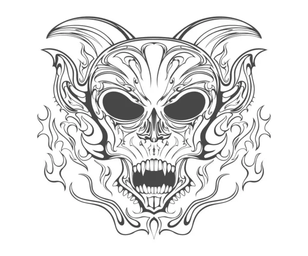 satanic skull drawing