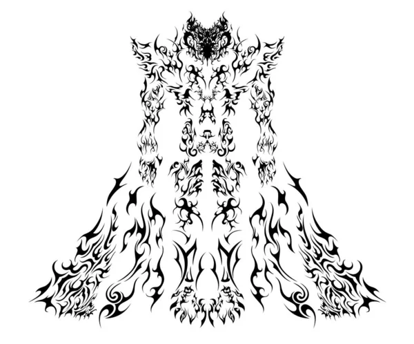 Темный Рыцарь Властелин Тьмы Абстрактной Формы Крутой Символ Татуировки — стоковый вектор