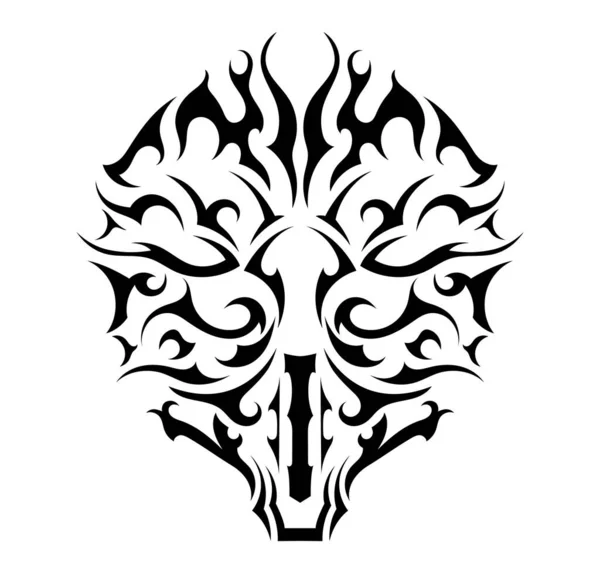 Feuer Totenkopf Abstrakte Ethnische Keltische Symbol Aufkleber — Stockvektor