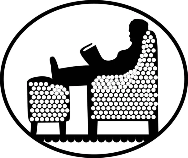 Web. Vektör illüstrasyonu. Adam dinleniyor. Kitap okuyorum..
