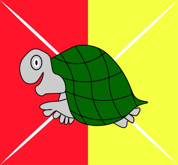 Web Ilustración Vectorial Una Tortuga Alegre — Archivo Imágenes Vectoriales