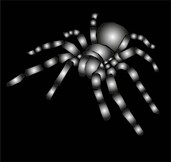 Web Vector Illustratie Van Een Silhouet Van Een Schattige Spin — Stockvector