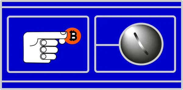 Web.Bitcoin cüzdanının vektör illüstrasyonu. Simgeler.