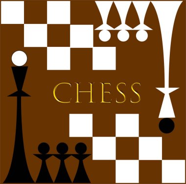 Web.Satranç temalı bir vektör illüstrasyonu. Rozet. Logo. Simge.