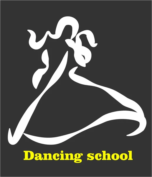 ダンススクールのロゴのウェブベクトルイラスト — ストックベクタ