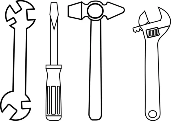 Ilustracja Wektorowa Logo Ikon Znaków Narzędzi — Wektor stockowy