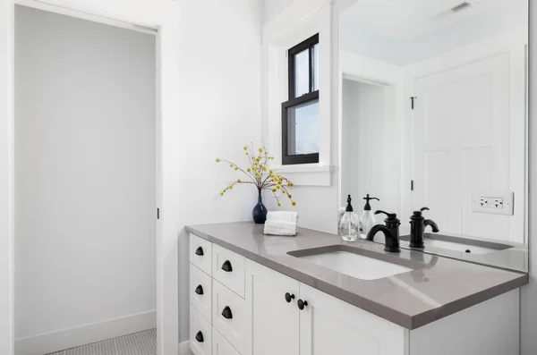 Oak Park Estados Unidos Enero 2021 Hermoso Baño Blanco Con — Foto de Stock