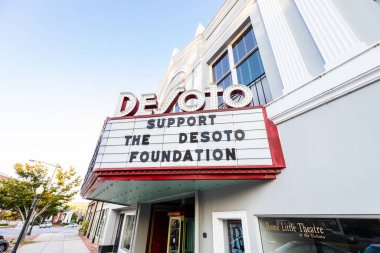 ROME, GA, USA - SEPTEMBER 19, 2018: Built in 1927, the DeSoto Theatre was the first theatre in the Southeast of the United States to play Sound Movies. Plays are now performed at this historic place. clipart